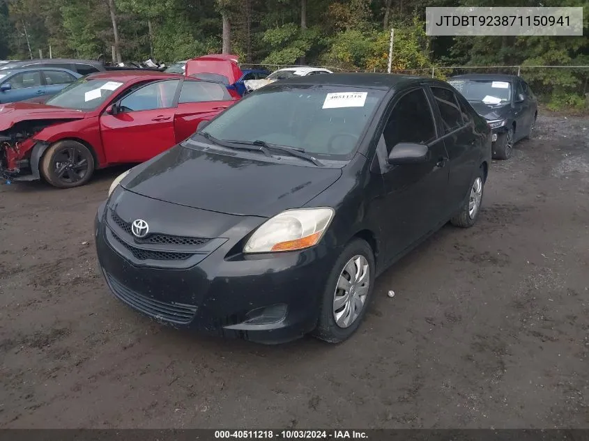 2007 Toyota Yaris VIN: JTDBT923871150941 Lot: 40511218