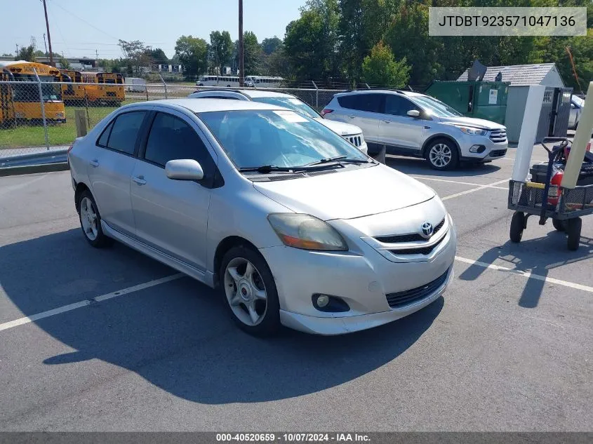 2007 Toyota Yaris S VIN: JTDBT923571047136 Lot: 40520659