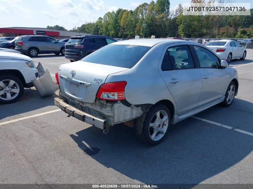 2007 Toyota Yaris S VIN: JTDBT923571047136 Lot: 40520659