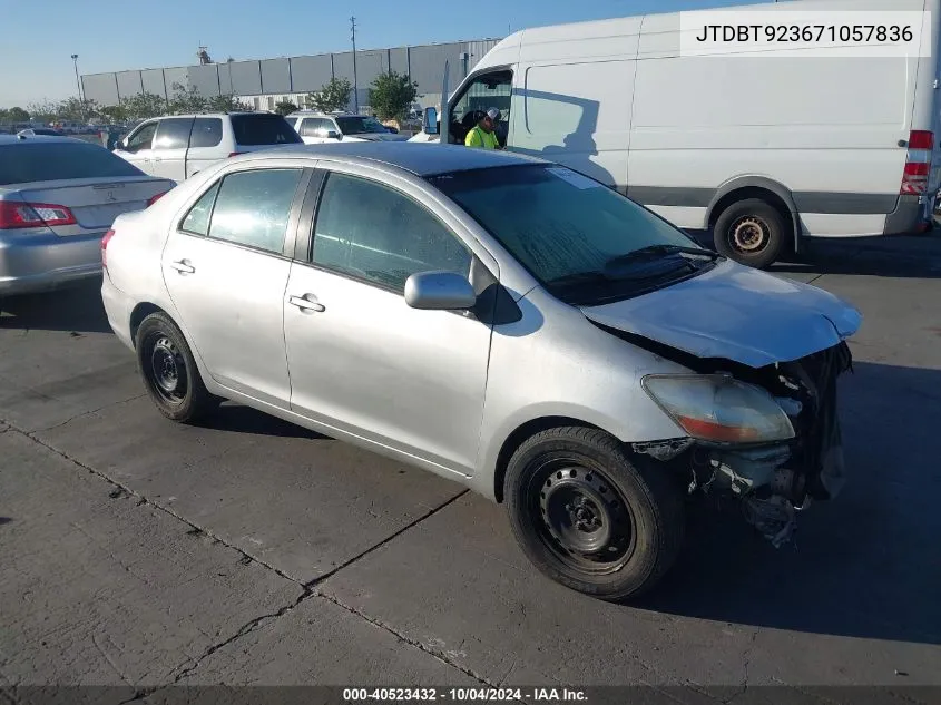 2007 Toyota Yaris VIN: JTDBT923671057836 Lot: 40523432