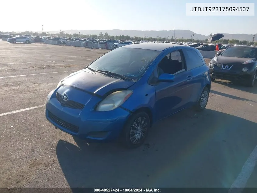 2007 Toyota Yaris VIN: JTDJT923175094507 Lot: 40527424