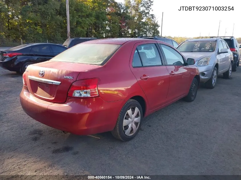 2007 Toyota Yaris VIN: JTDBT923071003254 Lot: 40560154