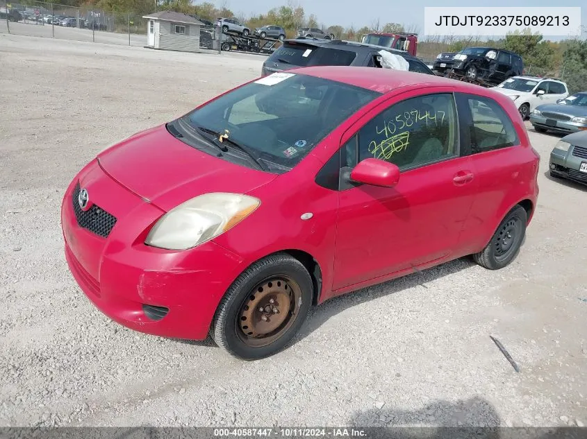 2007 Toyota Yaris VIN: JTDJT923375089213 Lot: 40587447