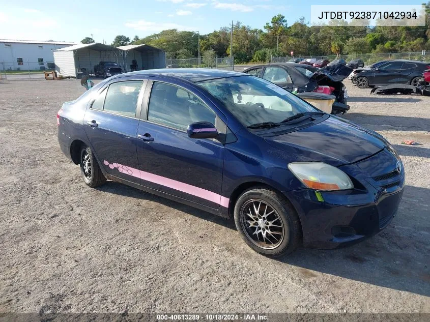 2007 Toyota Yaris VIN: JTDBT923871042934 Lot: 40613289