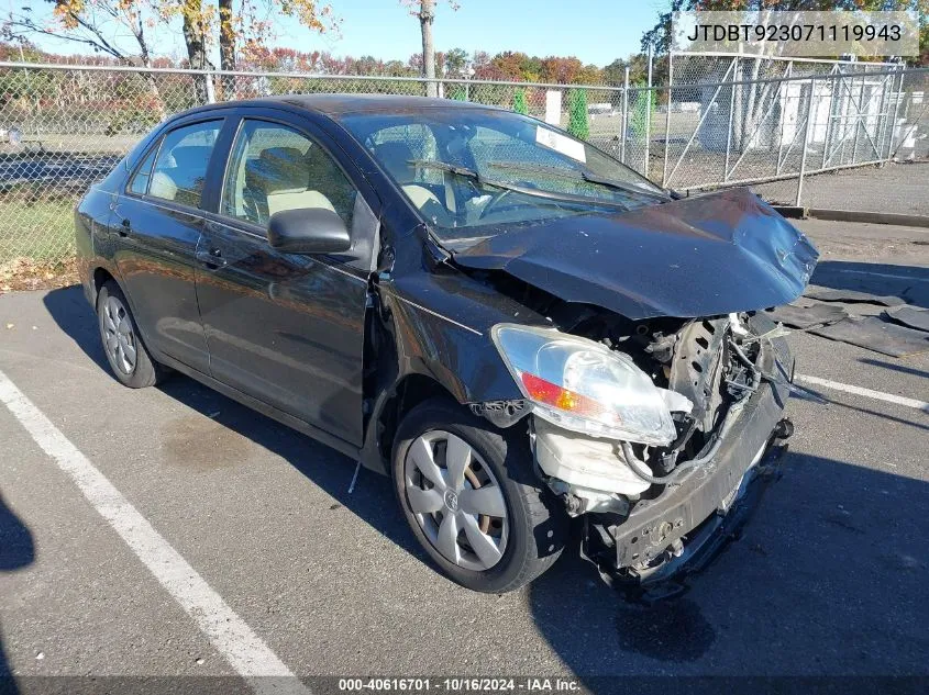 2007 Toyota Yaris VIN: JTDBT923071119943 Lot: 40616701