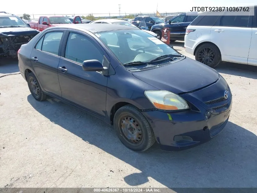 2007 Toyota Yaris VIN: JTDBT923871036762 Lot: 40626367