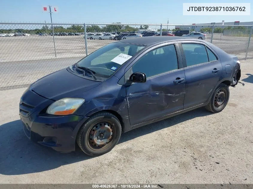 2007 Toyota Yaris VIN: JTDBT923871036762 Lot: 40626367