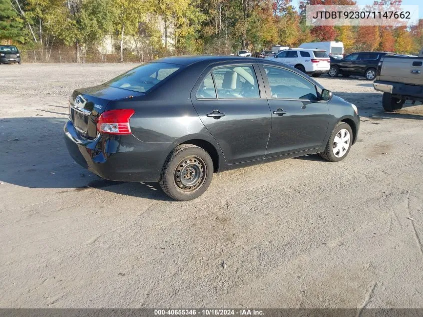 2007 Toyota Yaris VIN: JTDBT923071147662 Lot: 40655346