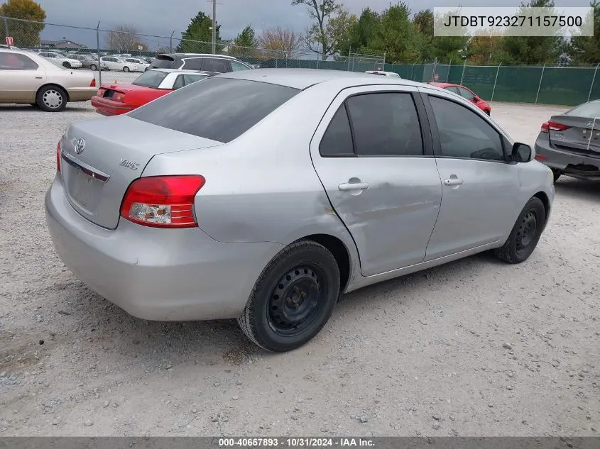 2007 Toyota Yaris VIN: JTDBT923271157500 Lot: 40657893