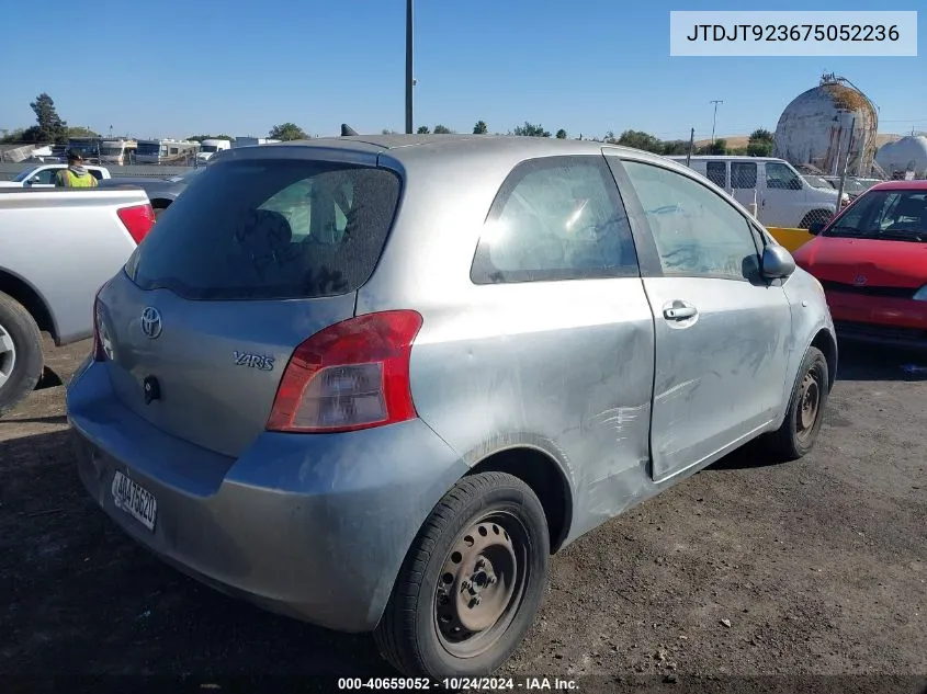 2007 Toyota Yaris VIN: JTDJT923675052236 Lot: 40659052