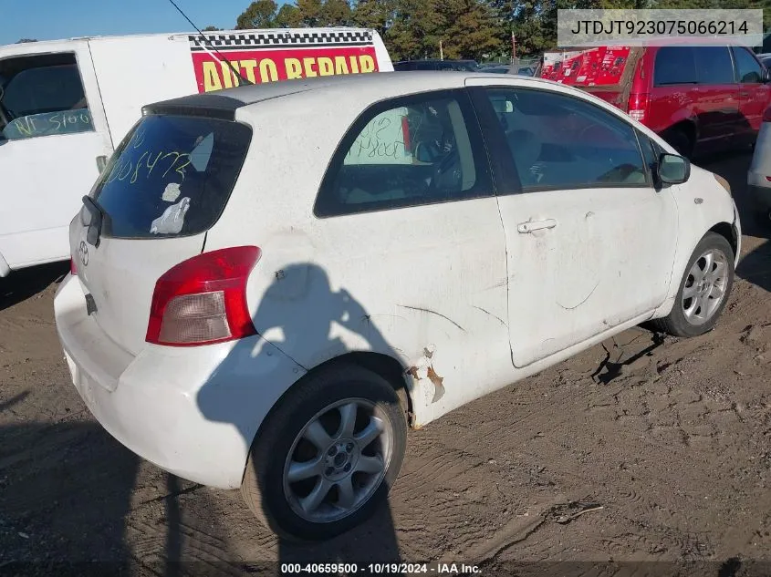 2007 Toyota Yaris VIN: JTDJT923075066214 Lot: 40659500