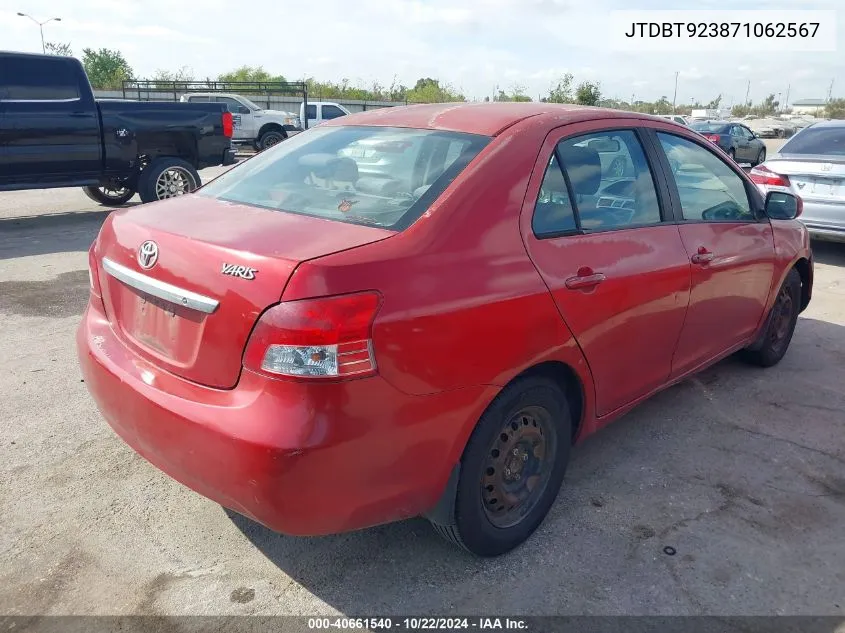 2007 Toyota Yaris VIN: JTDBT923871062567 Lot: 40661540