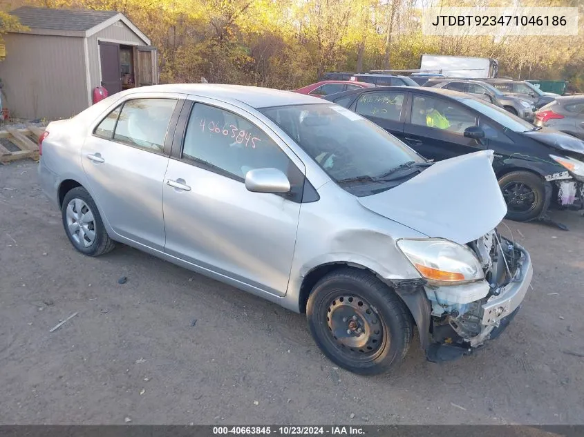 2007 Toyota Yaris VIN: JTDBT923471046186 Lot: 40663845