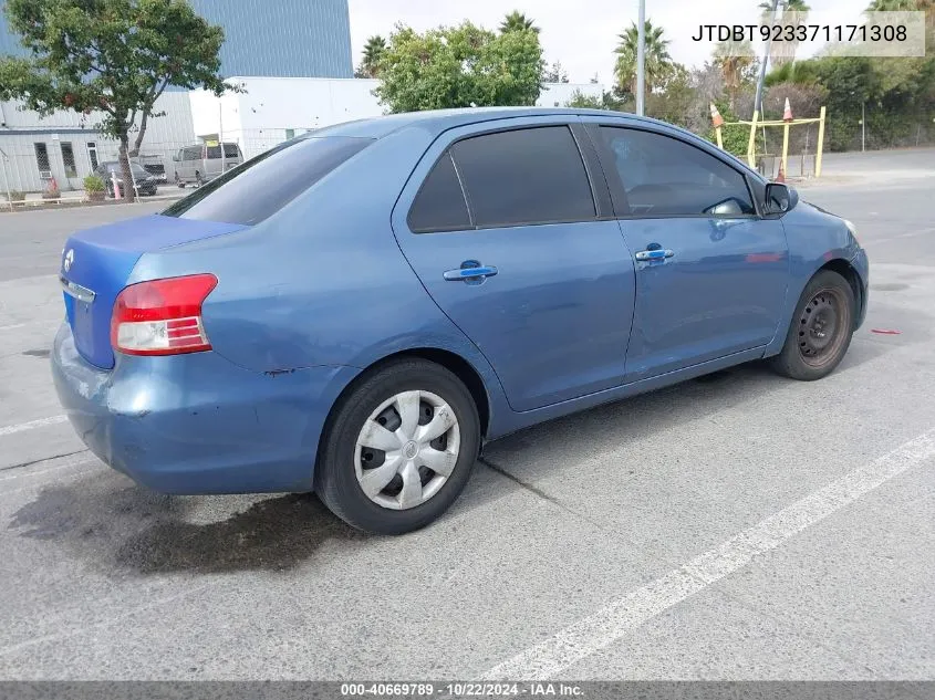 2007 Toyota Yaris VIN: JTDBT923371171308 Lot: 40669789