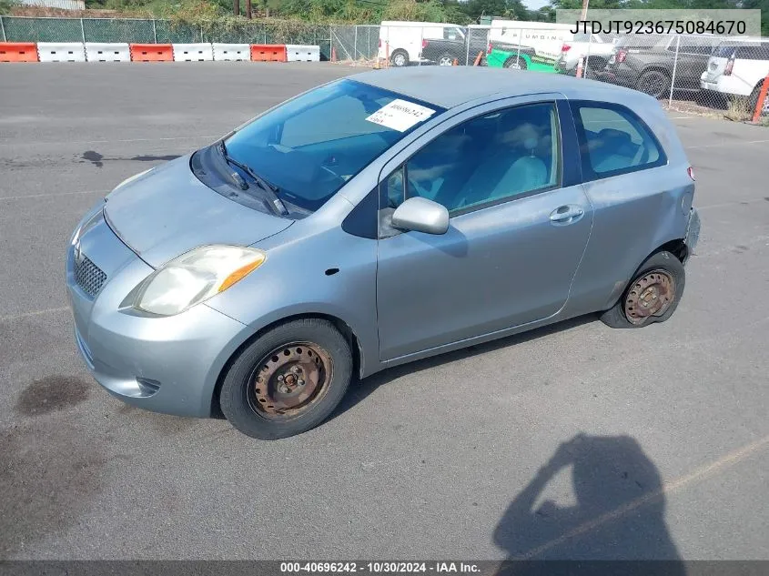 2007 Toyota Yaris VIN: JTDJT923675084670 Lot: 40696242