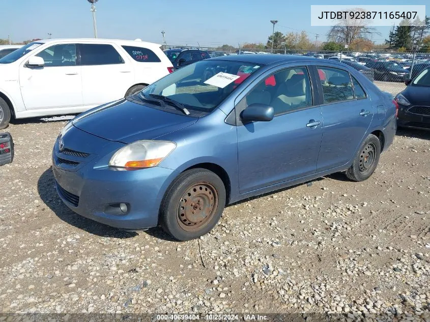 2007 Toyota Yaris VIN: JTDBT923871165407 Lot: 40699404