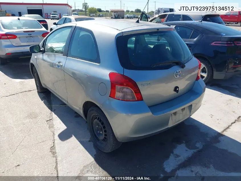 2007 Toyota Yaris VIN: JTDJT923975134512 Lot: 40706120