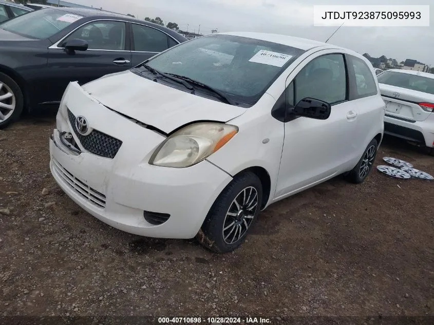 2007 Toyota Yaris VIN: JTDJT923875095993 Lot: 40710698