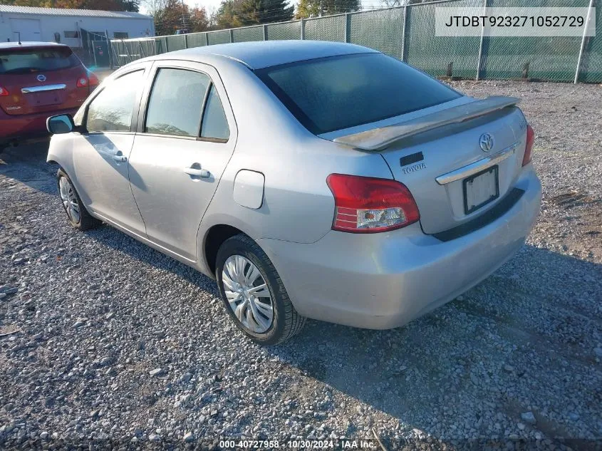 2007 Toyota Yaris VIN: JTDBT923271052729 Lot: 40727958