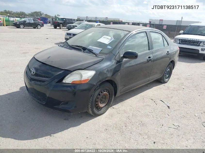 2007 Toyota Yaris VIN: JTDBT923171138517 Lot: 40728422