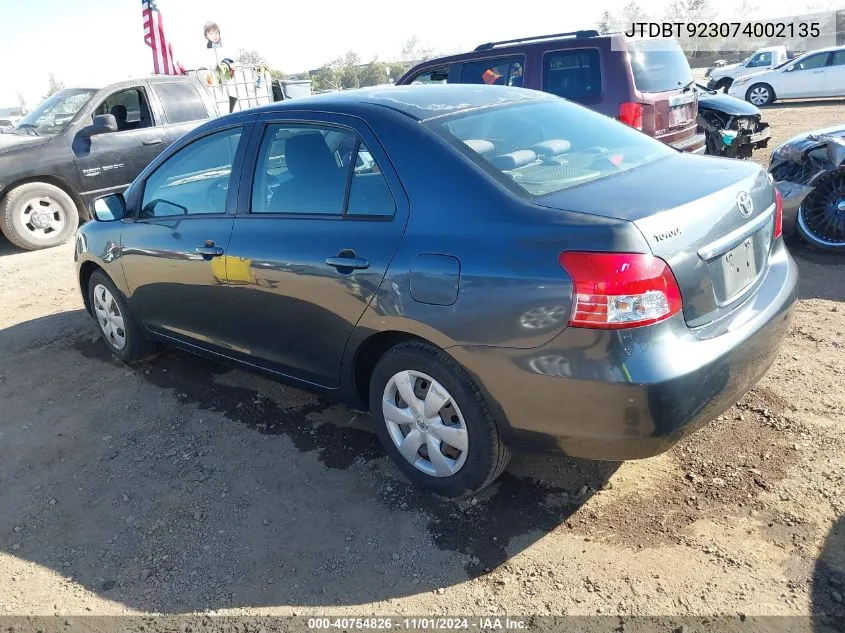 2007 Toyota Yaris VIN: JTDBT923074002135 Lot: 40754826