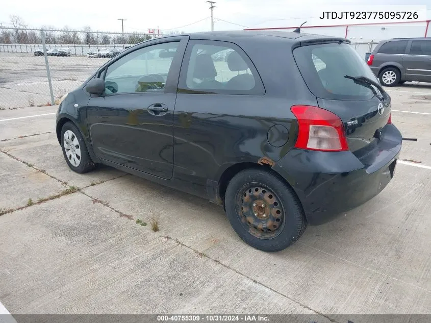 2007 Toyota Yaris VIN: JTDJT923775095726 Lot: 40755309