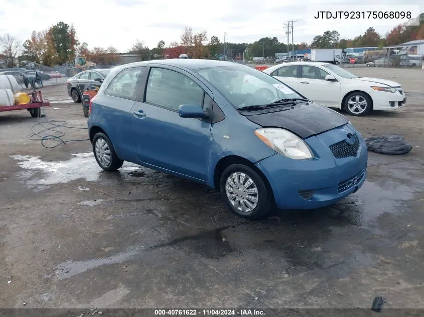 JTDJT923175068098 2007 Toyota Yaris