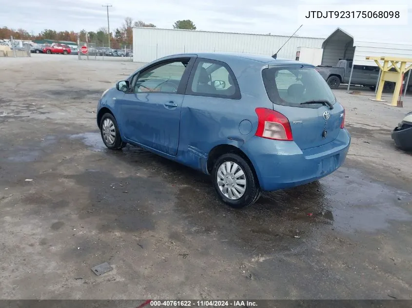 JTDJT923175068098 2007 Toyota Yaris