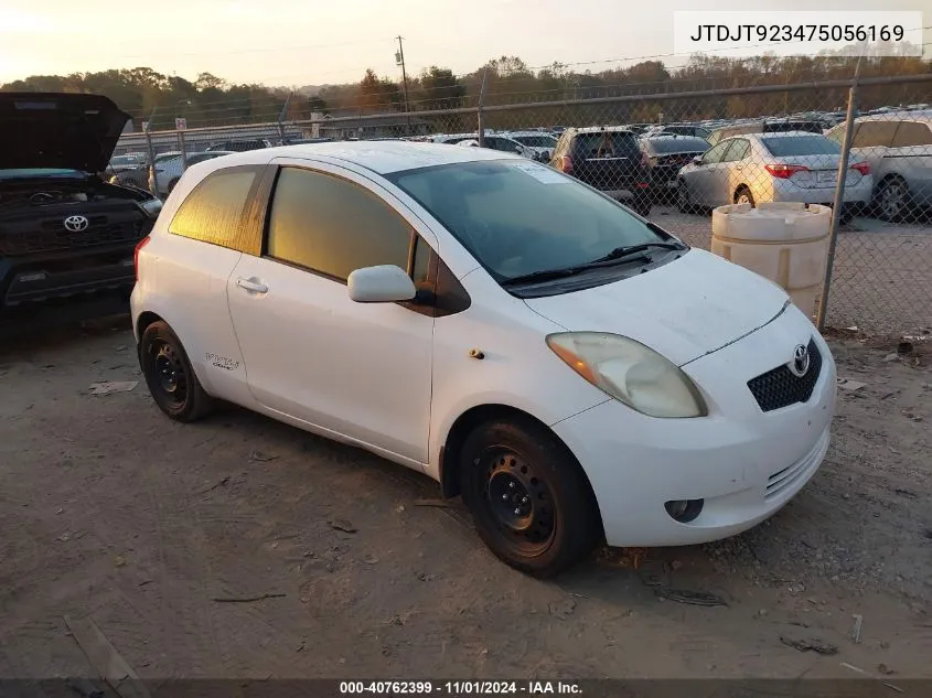 2007 Toyota Yaris VIN: JTDJT923475056169 Lot: 40762399