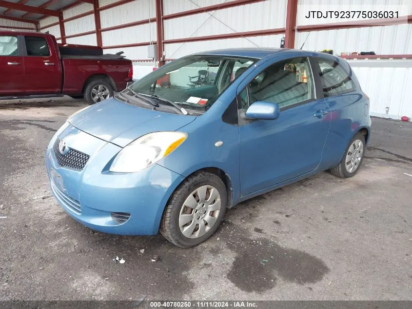 2007 Toyota Yaris VIN: JTDJT923775036031 Lot: 40780250