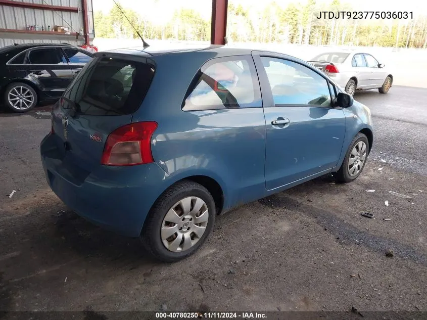 2007 Toyota Yaris VIN: JTDJT923775036031 Lot: 40780250