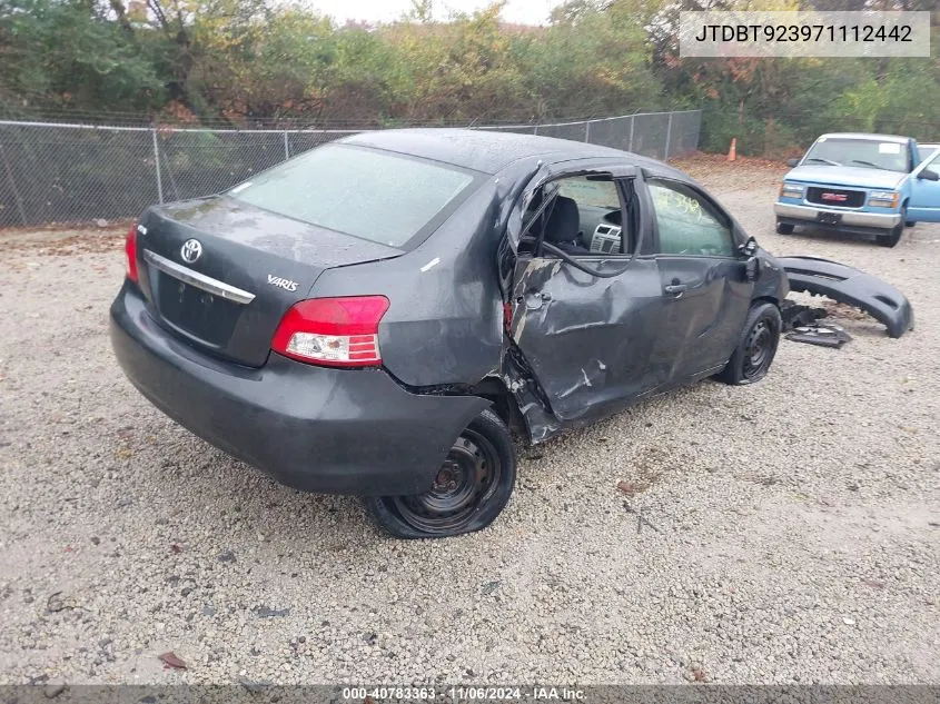 2007 Toyota Yaris VIN: JTDBT923971112442 Lot: 40783363