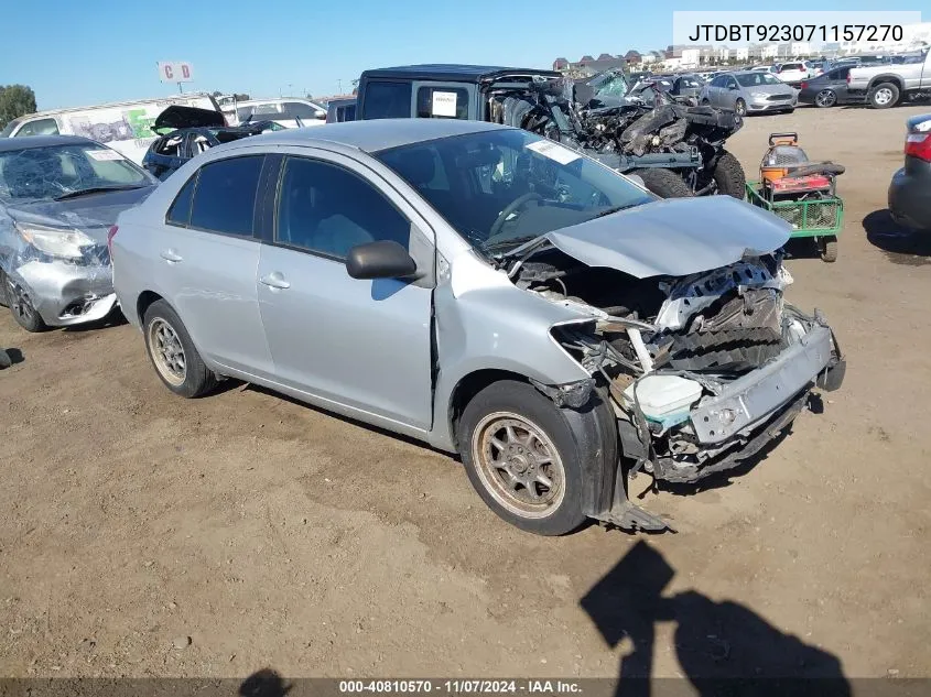 2007 Toyota Yaris VIN: JTDBT923071157270 Lot: 40810570