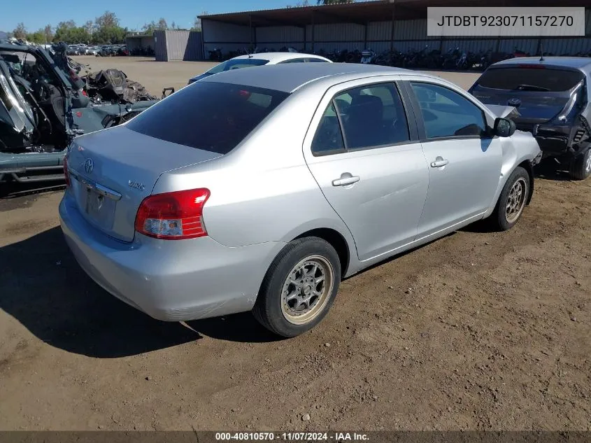 2007 Toyota Yaris VIN: JTDBT923071157270 Lot: 40810570