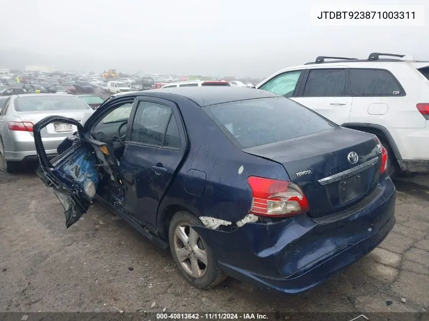 2007 Toyota Yaris VIN: JTDBT923871003311 Lot: 40813642