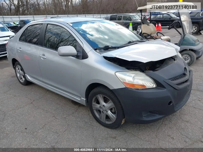 2007 Toyota Yaris S VIN: JTDBT923771140188 Lot: 40829661