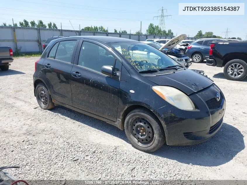 JTDKT923385154387 2008 Toyota Yaris