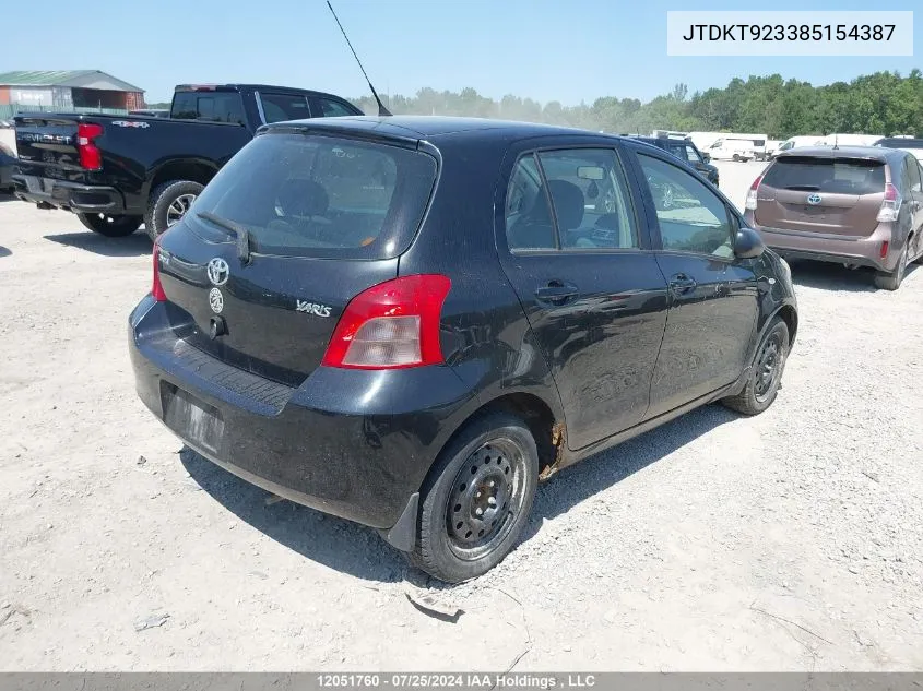 JTDKT923385154387 2008 Toyota Yaris