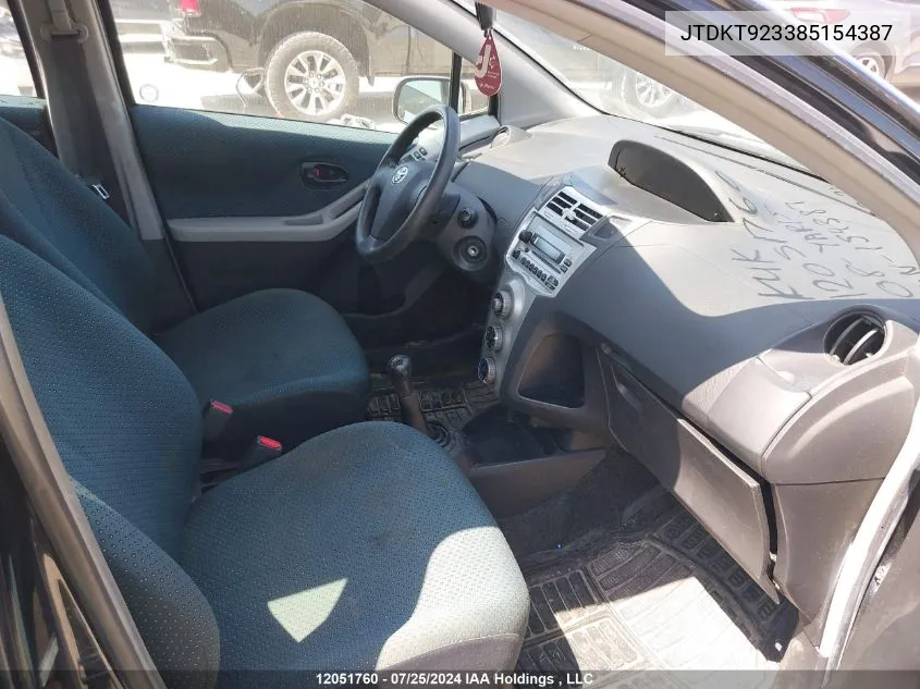 JTDKT923385154387 2008 Toyota Yaris