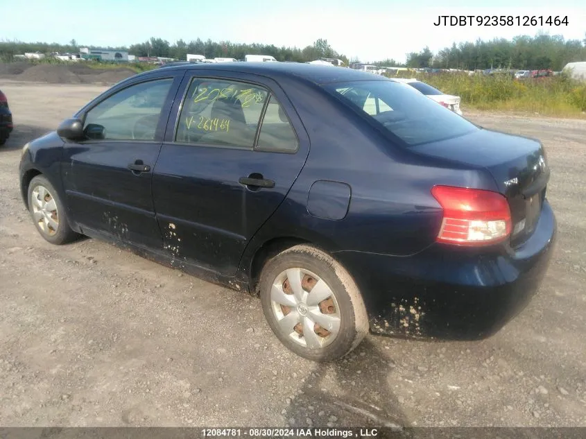 2008 Toyota Yaris VIN: JTDBT923581261464 Lot: 12084781