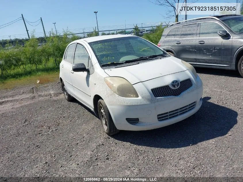 2008 Toyota Yaris VIN: JTDKT923185157305 Lot: 12085862