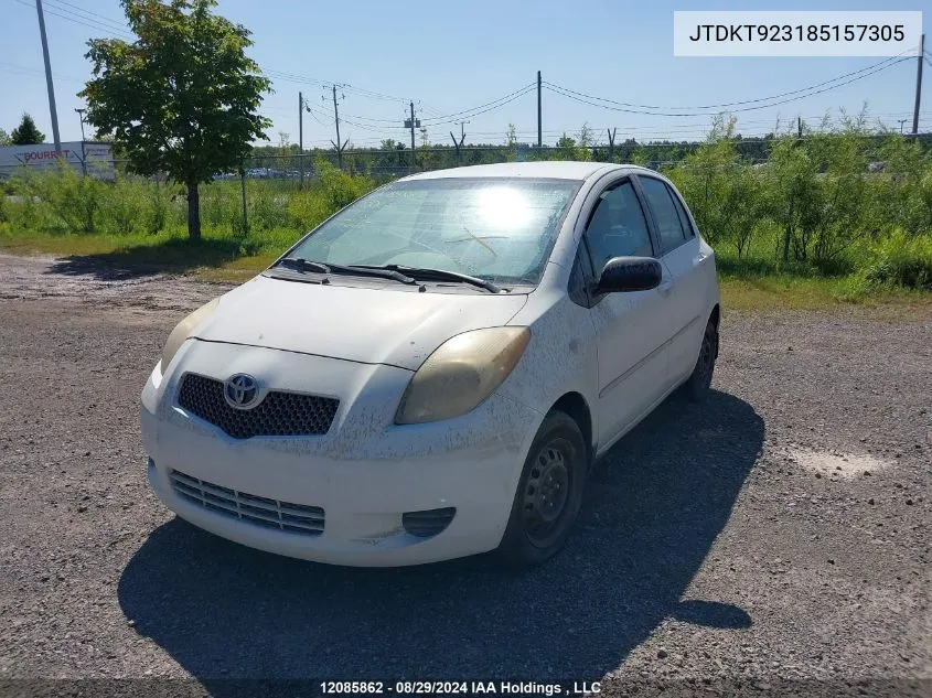 2008 Toyota Yaris VIN: JTDKT923185157305 Lot: 12085862