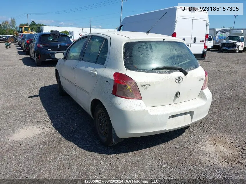 2008 Toyota Yaris VIN: JTDKT923185157305 Lot: 12085862