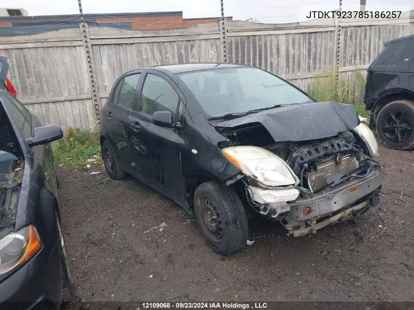 JTDKT923785186257 2008 Toyota Yaris Rs