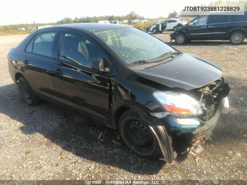 2008 Toyota Yaris VIN: JTDBT923881228829 Lot: 12110827