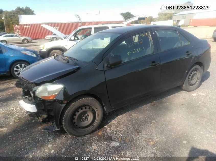 2008 Toyota Yaris VIN: JTDBT923881228829 Lot: 12110827