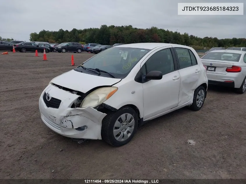 2008 Toyota Yaris VIN: JTDKT923685184323 Lot: 12111454