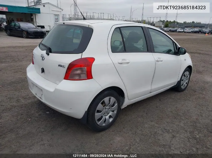 2008 Toyota Yaris VIN: JTDKT923685184323 Lot: 12111454