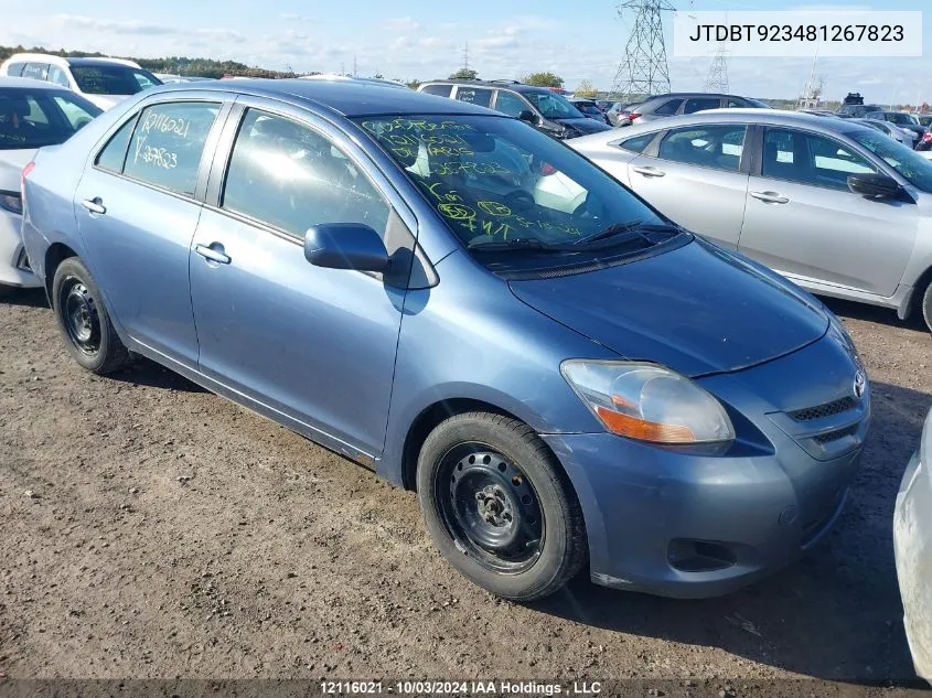 2008 Toyota Yaris VIN: JTDBT923481267823 Lot: 12116021