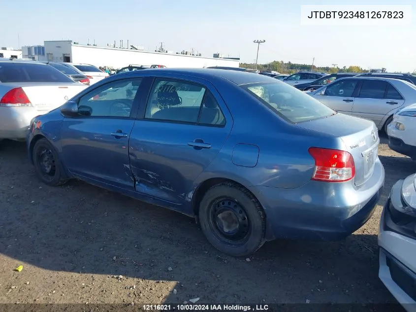 2008 Toyota Yaris VIN: JTDBT923481267823 Lot: 12116021